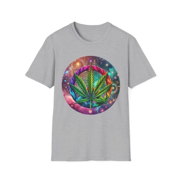Galactic Vibes - Peace Leaf T-Shirt – Psychedelic Cannabis & 420 Stoner Tee - Image 3