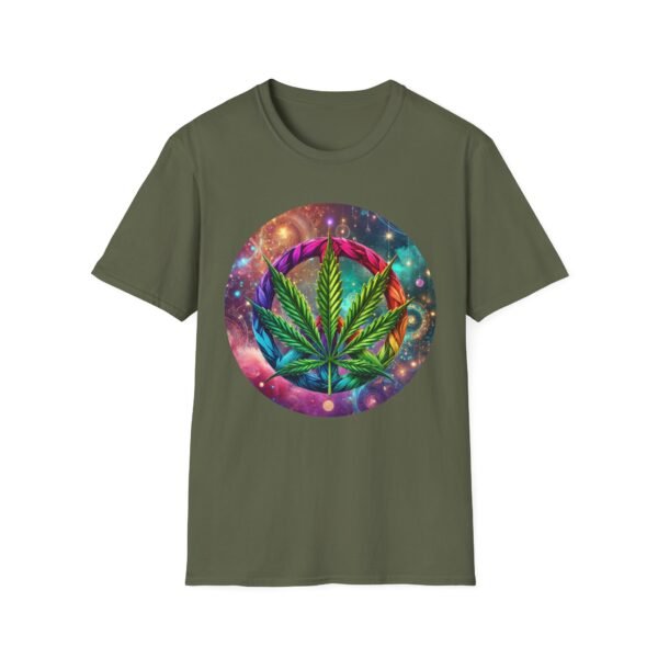 Galactic Vibes - Peace Leaf T-Shirt – Psychedelic Cannabis & 420 Stoner Tee - Image 4