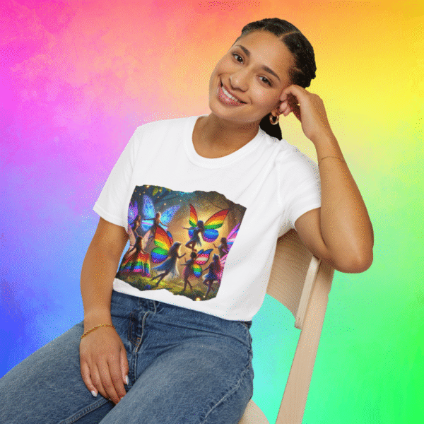 Wings of Unity Fairy T-Shirt: LGBTQ+ Pride Fantasy Shirt, Rainbow Faerie Tee, Inclusive Aesthetic Gift LGBTQ+ Pride Shirt,  Cottagecore Gift