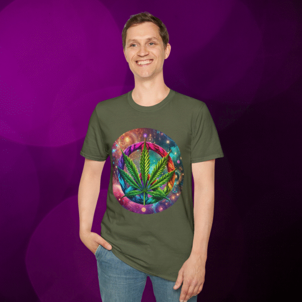Galactic Vibes - Peace Leaf T-Shirt – Psychedelic Cannabis & 420 Stoner Tee