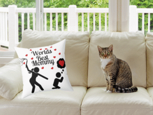 “World’s Best Mommy” Double-Sided Kink Throw Pillow