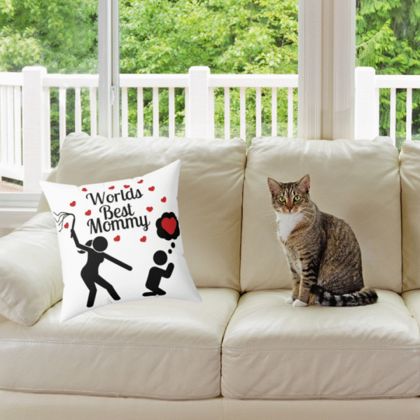 “World’s Best Mommy” Double-Sided Kink Throw Pillow
