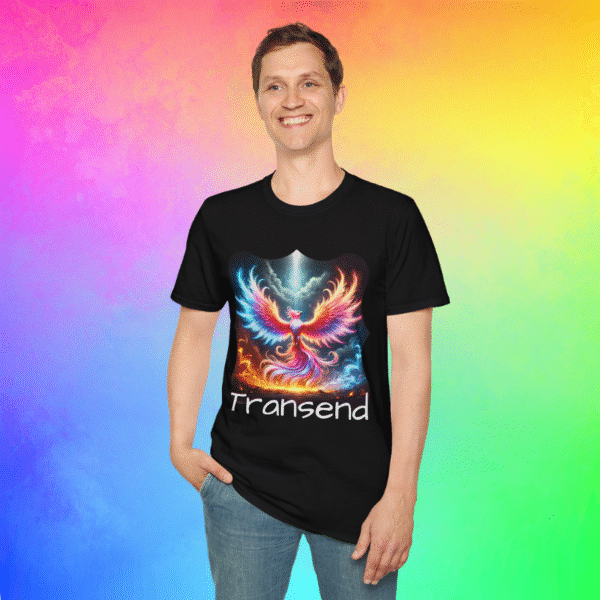 TRANScend Phoenix T-Shirt – Trans Pride & Transformation Tee| T-Shirt LGBTQ+ Pride Shirt