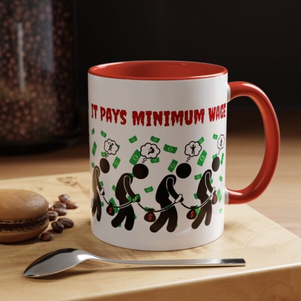 Slavery’s Not Dead – It Pays Minimum Wage Mug | Anti-Capitalist Political | Coffee Mug (11, 15oz) - Image 4