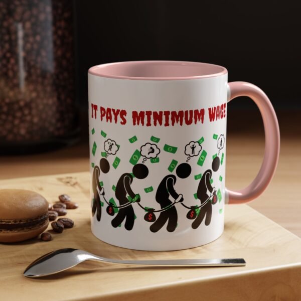 Slavery’s Not Dead – It Pays Minimum Wage Mug | Anti-Capitalist Political | Coffee Mug (11, 15oz) - Image 3