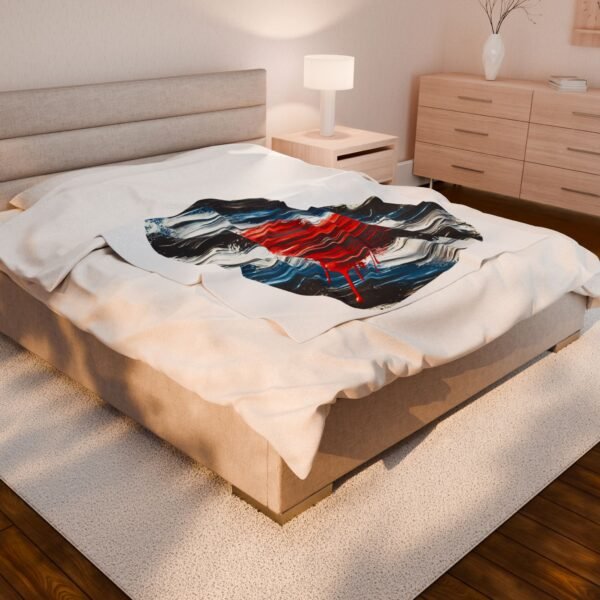 Leather Love Heart Blanket  – Leather Pride - Plush Blanket - Image 2