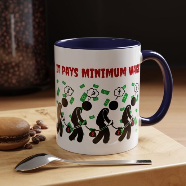 Slavery’s Not Dead – It Pays Minimum Wage Mug | Anti-Capitalist Political | Coffee Mug (11, 15oz) - Image 2