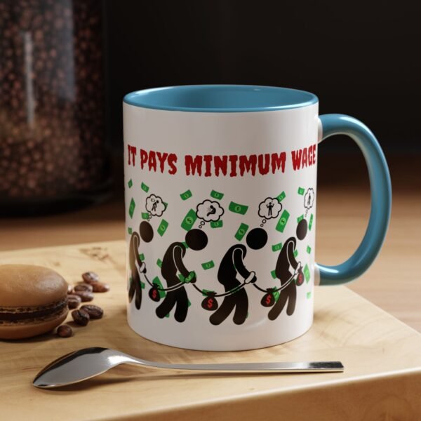 Slavery’s Not Dead – It Pays Minimum Wage Mug | Anti-Capitalist Political | Coffee Mug (11, 15oz) - Image 5