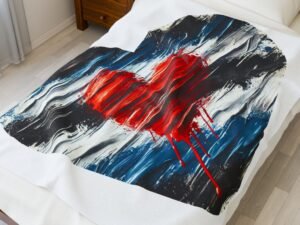 Leather Love Heart Blanket  – Leather Pride - Plush Blanket
